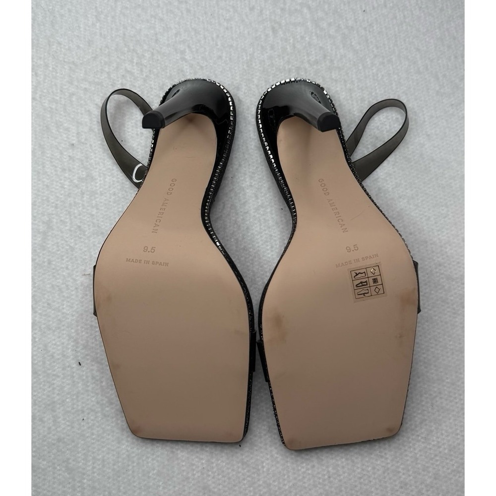 Good American Crystal Crush Lucite Glitter‎ Sling Back Heels Sz 9.5 NWOB! - Picture 6 of 7